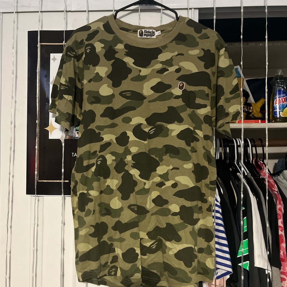 Bape Green Camouflage Short Sleeve Tee